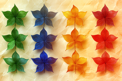 Colorful Autumn Leaves Grid