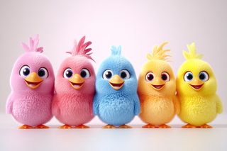 Colorful Baby Birds