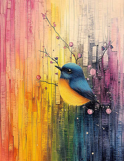 Colorful Bird On Branches
