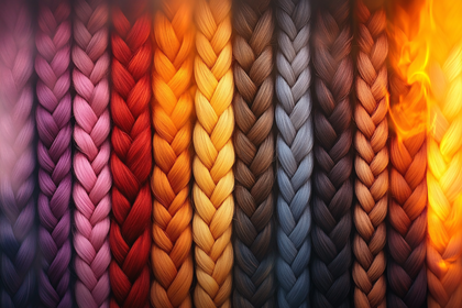 Colorful Braided Hair Strands