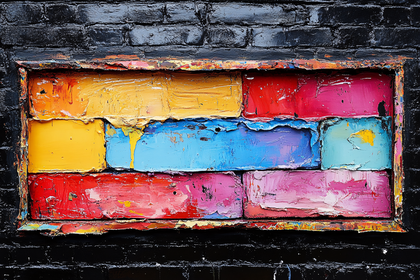 Colorful Brick Wall Art