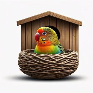 colorful parakeet nest