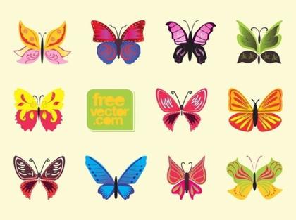 Colorful Butterflies Free Vector