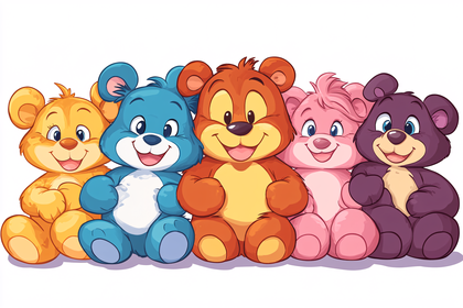 Colorful Cartoon Bears