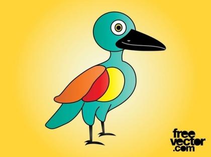 Colorful Cartoon Bird Free Vector