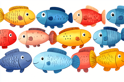 Colorful Cartoon Fish Pattern