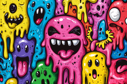 Colorful Cartoon Monster Mayhem