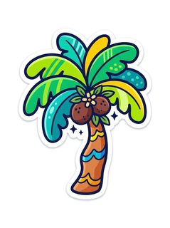 cartoon palm tree