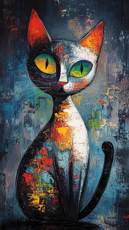 Colorful Cat Portrait