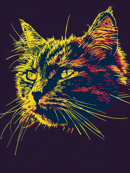 Colorful Cat Portrait