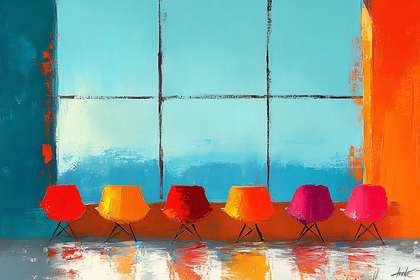 Colorful Chairs in a Row