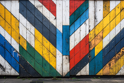 Colorful Chevron Wood Wall