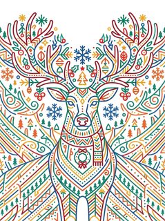 christmas reindeer line art