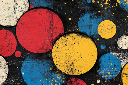 Colorful Circles On Dark Wood