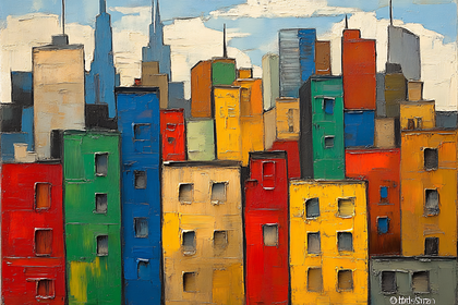 Colorful Cityscape Impression