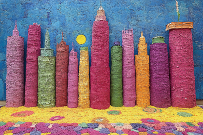 Colorful Cityscape Painting