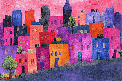 Colorful Cityscape Painting
