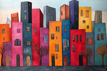 Colorful Cityscape Painting