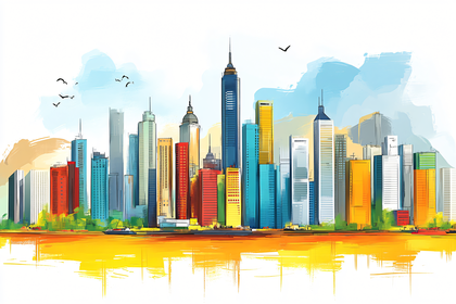 Colorful Cityscape Painting