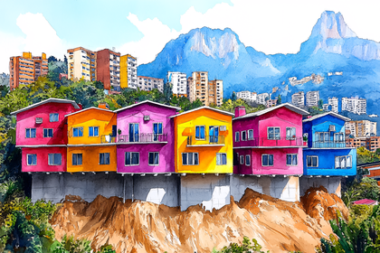 Colorful Cliffside Houses