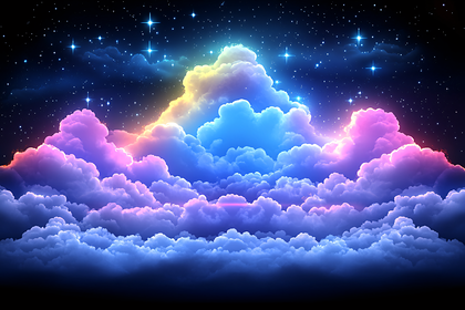 Colorful Clouds Night Sky