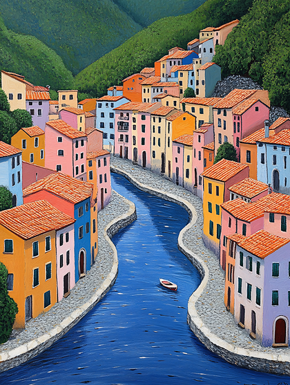 Colorful Coastal Town