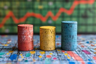 Colorful Cork Cylinders On Game Board