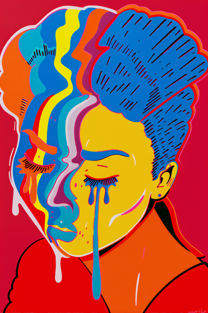 Colorful Crying Face