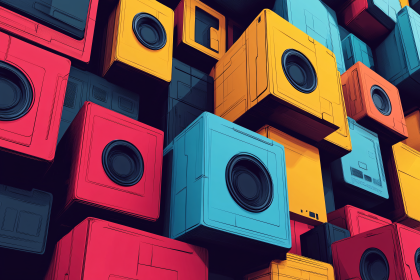 Colorful Cubes Wall Digital Art