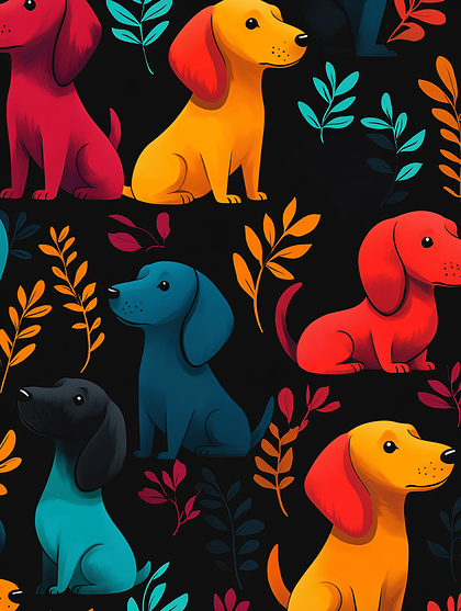 Colorful Dachshund Pattern