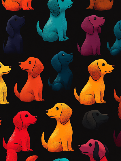 Colorful Dachshund Pattern