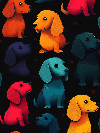 Colorful Dachshunds Pattern