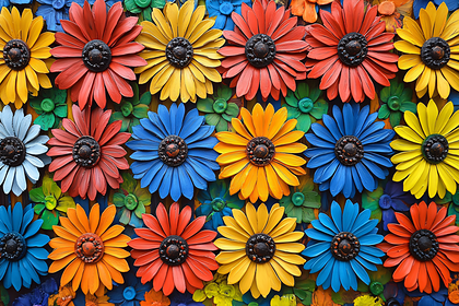 Colorful Daisy Field