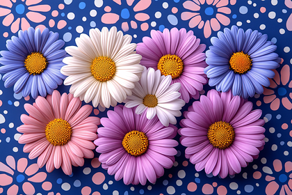 Colorful Daisy Flowers Pattern