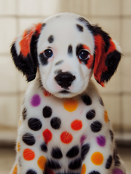 Colorful Dalmatian Puppy