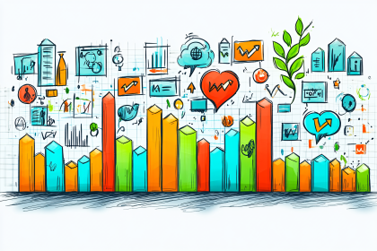 Colorful Data Growth Chart With Hand Drawn Business Icons