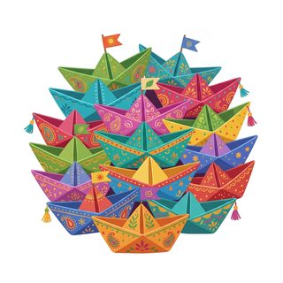colorful paper boats