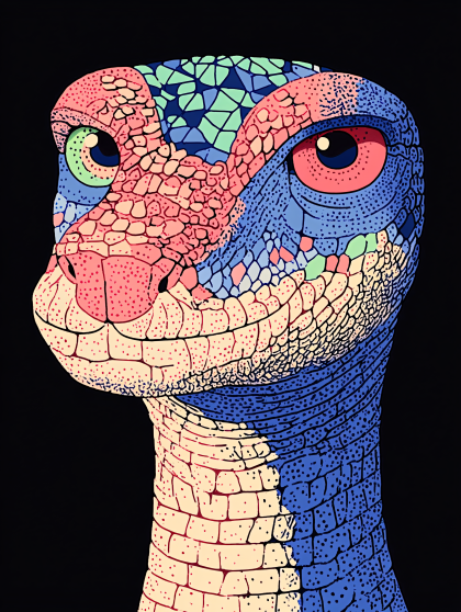 Colorful Dinosaur Head