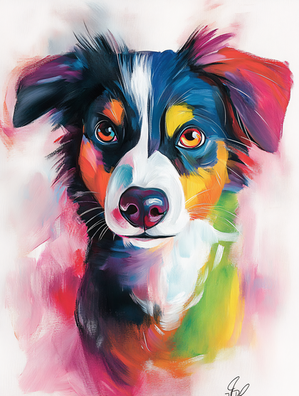 Colorful Dog Portrait