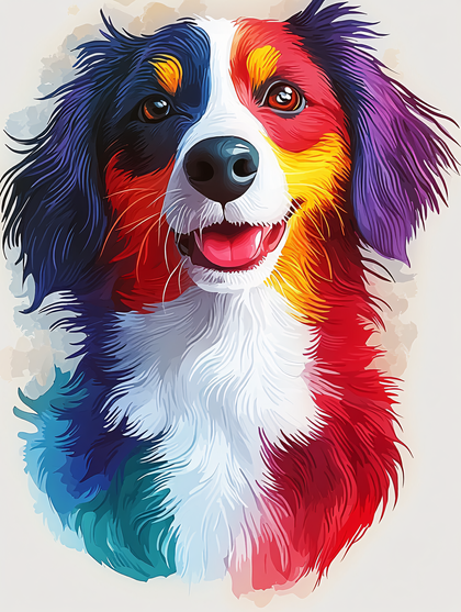 Colorful Dog Portrait