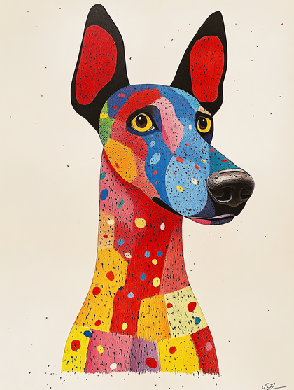 Colorful Dog Portrait