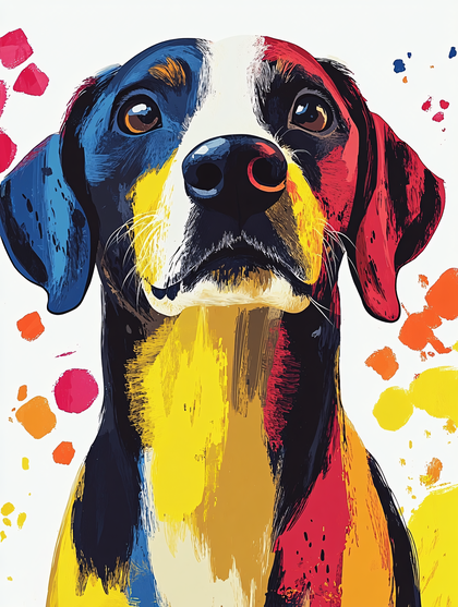 Colorful Dog Portrait