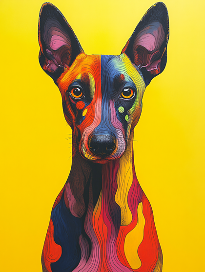 Colorful Dog Portrait
