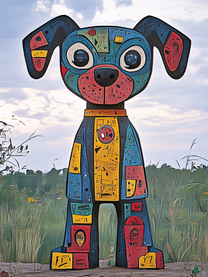 Colorful Dog Sculpture