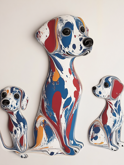 Colorful Dog Statues