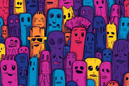 Colorful Doodle Crowd