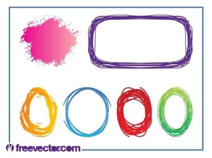 Colorful Doodles and Splatter Free Vector
