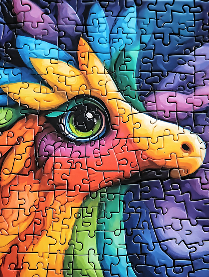 Colorful Dragon Puzzle Piece