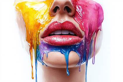 Colorful Dripping Face Paint