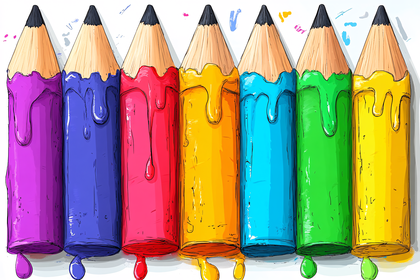Colorful Dripping Pencils